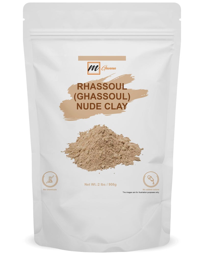 mGanna 100 Natural Moroccan Rhassoul Clay PowderNudeGhassoul Lava Clay Powder for Hair Masks Creams Face Masks Scrubs and Soap Making 908 GMS  2 LBS